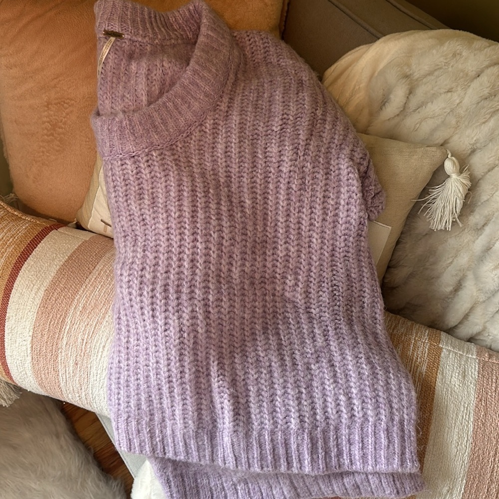 Free People Blue Bell V Neck Sweater XS - Picture 3 of 6